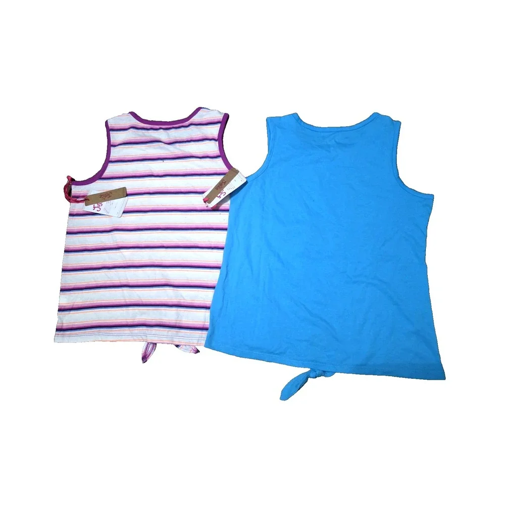 Lot Of 2 -‎ NWT Justice Girl's Front Knot Sleeveless Tank Tops XL -12-14